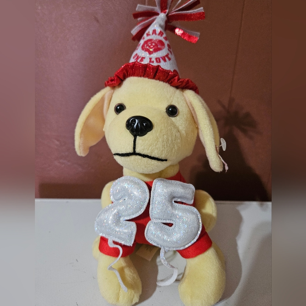 Raising Cane's plush Limited Edition 25th Birthday Cane Dog